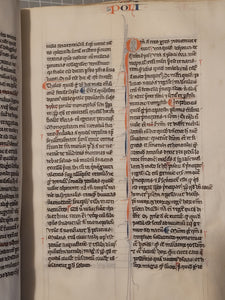 Aristotle’s Politics, and Nichomachean Ethics, Circa 1275-1300. Likely Paris, France. Extraordinarily Rare Examples of Two Substantial Fragments of Aristotle’s Works from the 13th Century, Scarcely Seen on the Market