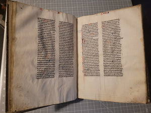 Aristotle’s Politics, and Nichomachean Ethics, Circa 1275-1300. Likely Paris, France. Extraordinarily Rare Examples of Two Substantial Fragments of Aristotle’s Works from the 13th Century, Scarcely Seen on the Market