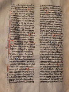 Aristotle’s Politics, and Nichomachean Ethics, Circa 1275-1300. Likely Paris, France. Extraordinarily Rare Examples of Two Substantial Fragments of Aristotle’s Works from the 13th Century, Scarcely Seen on the Market