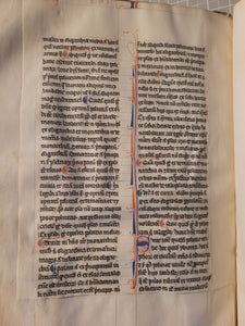 Aristotle’s Politics, and Nichomachean Ethics, Circa 1275-1300. Likely Paris, France. Extraordinarily Rare Examples of Two Substantial Fragments of Aristotle’s Works from the 13th Century, Scarcely Seen on the Market