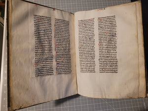 Aristotle’s Politics, and Nichomachean Ethics, Circa 1275-1300. Likely Paris, France. Extraordinarily Rare Examples of Two Substantial Fragments of Aristotle’s Works from the 13th Century, Scarcely Seen on the Market