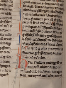 Aristotle’s Politics, and Nichomachean Ethics, Circa 1275-1300. Likely Paris, France. Extraordinarily Rare Examples of Two Substantial Fragments of Aristotle’s Works from the 13th Century, Scarcely Seen on the Market