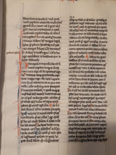 Load image into Gallery viewer, Aristotle’s Politics, and Nichomachean Ethics, Circa 1275-1300. Likely Paris, France. Extraordinarily Rare Examples of Two Substantial Fragments of Aristotle’s Works from the 13th Century, Scarcely Seen on the Market