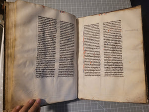 Aristotle’s Politics, and Nichomachean Ethics, Circa 1275-1300. Likely Paris, France. Extraordinarily Rare Examples of Two Substantial Fragments of Aristotle’s Works from the 13th Century, Scarcely Seen on the Market