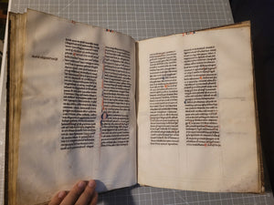 Aristotle’s Politics, and Nichomachean Ethics, Circa 1275-1300. Likely Paris, France. Extraordinarily Rare Examples of Two Substantial Fragments of Aristotle’s Works from the 13th Century, Scarcely Seen on the Market