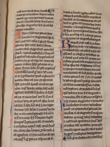 Aristotle’s Politics, and Nichomachean Ethics, Circa 1275-1300. Likely Paris, France. Extraordinarily Rare Examples of Two Substantial Fragments of Aristotle’s Works from the 13th Century, Scarcely Seen on the Market