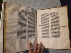 Aristotle’s Politics, and Nichomachean Ethics, Circa 1275-1300. Likely Paris, France. Extraordinarily Rare Examples of Two Substantial Fragments of Aristotle’s Works from the 13th Century, Scarcely Seen on the Market