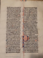 Load image into Gallery viewer, Aristotle’s Politics, and Nichomachean Ethics, Circa 1275-1300. Likely Paris, France. Extraordinarily Rare Examples of Two Substantial Fragments of Aristotle’s Works from the 13th Century, Scarcely Seen on the Market