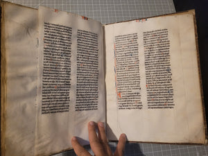 Aristotle’s Politics, and Nichomachean Ethics, Circa 1275-1300. Likely Paris, France. Extraordinarily Rare Examples of Two Substantial Fragments of Aristotle’s Works from the 13th Century, Scarcely Seen on the Market