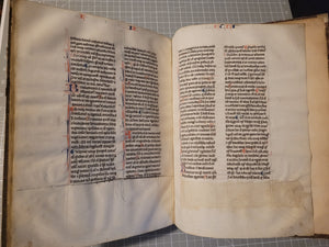 Aristotle’s Politics, and Nichomachean Ethics, Circa 1275-1300. Likely Paris, France. Extraordinarily Rare Examples of Two Substantial Fragments of Aristotle’s Works from the 13th Century, Scarcely Seen on the Market