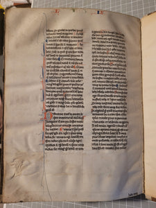 Aristotle’s Politics, and Nichomachean Ethics, Circa 1275-1300. Likely Paris, France. Extraordinarily Rare Examples of Two Substantial Fragments of Aristotle’s Works from the 13th Century, Scarcely Seen on the Market