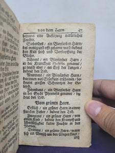 Des Barmhertzigen Samariters Dritter Theil, In einen approbirten Haus-Artzt, oder compendiösen Hausapothecken vorgestellt, 1720(?). Bound in a Late 12th Century Biblical Manuscript, Containing Matthew 7-15