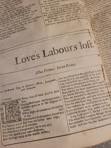 Comedies, Histories, and Tragedies. Published according to the true Original Copies. Unto which is added, Seven Plays, never before Printed in Folio... The Fourth Edition, 1685