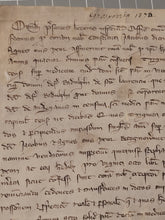 Load image into Gallery viewer, ***RESERVED*** Medieval Charter. Manuscript on Parchment, 1272. Merchant Jacques De Lépine Receives Payment of 38 Sols on a House in Paris