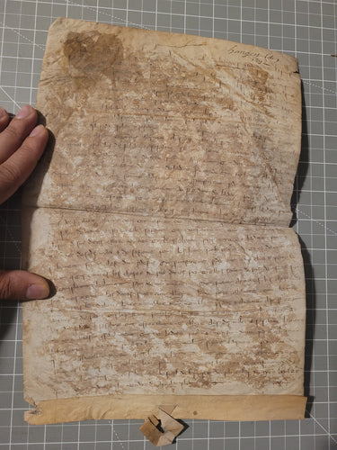 Medieval Charter. Manuscript on Parchment, 1292. Marc de Biaco and Jeannette his wife rent a Piece of Land
