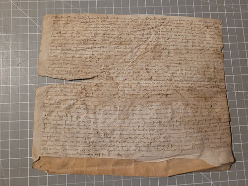 Medieval Charter. Manuscript on Parchment, 1304. A Transaction for Jehan Lepelletier Regarding a House in Saint-Marcel