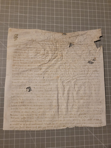 Medieval Charter Dating from the 100 Years War. Manuscript on Parchment, 1340