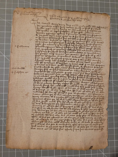 Medieval Charter Dating from the 100 Years War. Manuscript in Folio, June 1411. Regarding the Division of Guilhem Tamisier’s wealth to his Sons