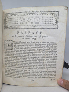 Nouveau Dictionnaire Francois-Allemand et Allemand-Francois a l'usage des deux nations, 1774. Tome I, Contenant l'allemand explique par le Francois