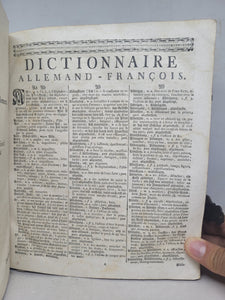 Nouveau Dictionnaire Francois-Allemand et Allemand-Francois a l'usage des deux nations, 1774. Tome I, Contenant l'allemand explique par le Francois