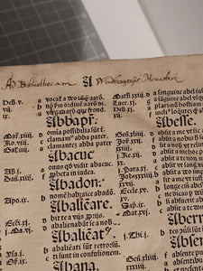 Concordantiae Bibliorum, 1485. Koberger Concordance with a Beautiful 11-Line Pen and Ink Initial, and Occasional Rubrication. Exceedingly Rare at Auction, and bearing the provenance of Windberg Abbey