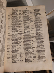 Concordantiae Bibliorum, 1485. Koberger Concordance with a Beautiful 11-Line Pen and Ink Initial, and Occasional Rubrication. Exceedingly Rare at Auction, and bearing the provenance of Windberg Abbey
