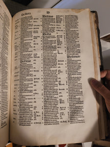 Concordantiae Bibliorum, 1485. Koberger Concordance with a Beautiful 11-Line Pen and Ink Initial, and Occasional Rubrication. Exceedingly Rare at Auction, and bearing the provenance of Windberg Abbey