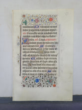 Load image into Gallery viewer, Leaf From an Illuminated Book of Hours, Southern Netherlands, Circa 1400. Illuminated Manuscript on Vellum, With Full Illuminated Borders, Folio 57