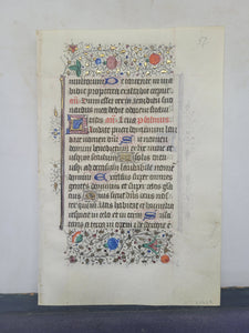 Leaf From an Illuminated Book of Hours, Southern Netherlands, Circa 1400. Illuminated Manuscript on Vellum, With Full Illuminated Borders, Folio 57