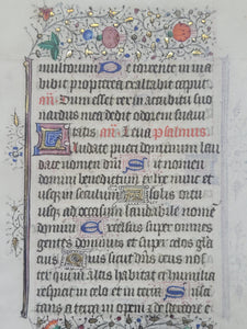 Leaf From an Illuminated Book of Hours, Southern Netherlands, Circa 1400. Illuminated Manuscript on Vellum, With Full Illuminated Borders, Folio 57