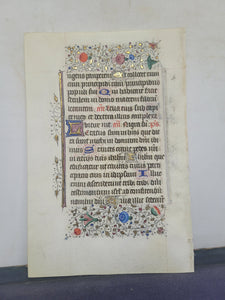 Leaf From an Illuminated Book of Hours, Southern Netherlands, Circa 1400. Illuminated Manuscript on Vellum, With Full Illuminated Borders, Folio 57