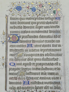 Leaf From an Illuminated Book of Hours, Southern Netherlands, Circa 1400. Illuminated Manuscript on Vellum, With Full Illuminated Borders, Folio 62