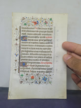 Load image into Gallery viewer, Leaf From an Illuminated Book of Hours, Southern Netherlands, Circa 1400. Illuminated Manuscript on Vellum, With Full Illuminated Borders, Folio 14