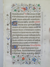 Load image into Gallery viewer, Leaf From an Illuminated Book of Hours, Southern Netherlands, Circa 1400. Illuminated Manuscript on Vellum, With Full Illuminated Borders, Folio 14