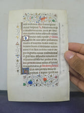 Load image into Gallery viewer, Leaf From an Illuminated Book of Hours, Southern Netherlands, Circa 1400. Illuminated Manuscript on Vellum, With Full Illuminated Borders, Folio 14