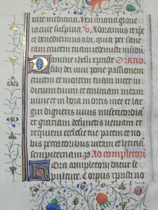 Leaf From an Illuminated Book of Hours, Southern Netherlands, Circa 1400. Illuminated Manuscript on Vellum, With Full Illuminated Borders, Folio 14