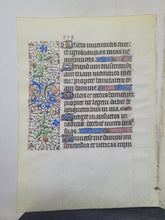 Load image into Gallery viewer, Bifolium from an Illuminated Book of Hours, France, Circa 1450. Illuminated Manuscript on Parchment. Psalms 24-25, with Outer Borders