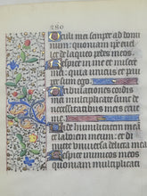 Load image into Gallery viewer, Bifolium from an Illuminated Book of Hours, France, Circa 1450. Illuminated Manuscript on Parchment. Psalms 24-25, with Outer Borders