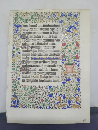 Leaf From an Extravagantly Illuminated Book of Hours, Paris, Circa 1440-1460. Folio 88 from the Penitential Psalms, including Psalm 6. Masterfully Illuminated Manuscript by Jean Hancelin and the Master of Saint Stephen