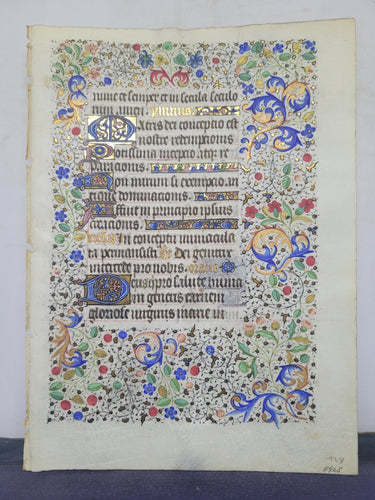 Leaf From an Extravagantly Illuminated Book of Hours, Paris, Circa 1440-1460. Folio 118 from the Office of the Dead. Masterfully Illuminated Manuscript by Jean Hancelin and the Master of Saint Stephen