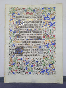 Leaf From an Extravagantly Illuminated Book of Hours, Paris, Circa 1440-1460. Folio 118 from the Office of the Dead. Masterfully Illuminated Manuscript by Jean Hancelin and the Master of Saint Stephen