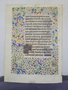 Leaf From an Extravagantly Illuminated Book of Hours, Paris, Circa 1440-1460. Folio 118 from the Office of the Dead. Masterfully Illuminated Manuscript by Jean Hancelin and the Master of Saint Stephen