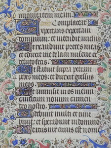 Leaf From an Extravagantly Illuminated Book of Hours, Paris, Circa 1440-1460. Folio 102 from the Office of the Dead. Masterfully Illuminated Manuscript by Jean Hancelin and the Master of Saint Stephen