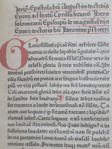 Epistola ad Cyrillum de magnificentiis Hieronymi; With; Epistola ad Augustinum de miraculis Hieronymi; With; Epistola ad Susannam lapsam et ad Heliodorum, Circa 1470. Early Trio of Tracts with Pseudo Attributions