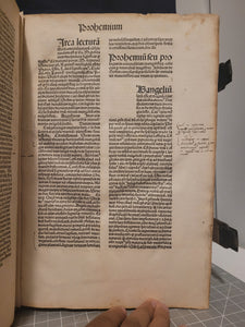Opera. Prima and Secunda, 1488. Volumes 1-2 of 3 of the Works of the Jean Gerson in One Volume, with Part of the Original Boards Preserved