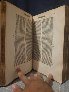 Opera. Prima and Secunda, 1488. Volumes 1-2 of 3 of the Works of the Jean Gerson in One Volume, with Part of the Original Boards Preserved