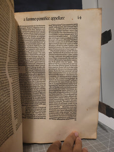 Opera. Prima and Secunda, 1488. Volumes 1-2 of 3 of the Works of the Jean Gerson in One Volume, with Part of the Original Boards Preserved