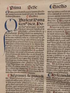 Summa Theologica, 1496. Volume II of III in Two Tomes. Aquinas’s Masterpiece, Rubricated and in Original Boards