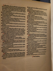 Summa Theologica, 1496. Volume II of III in Two Tomes. Aquinas’s Masterpiece, Rubricated and in Original Boards