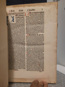 Summa Theologica, 1496. Volume II of III in Two Tomes. Aquinas’s Masterpiece, Rubricated and in Original Boards